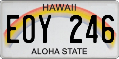 HI license plate EOY246