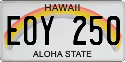 HI license plate EOY250