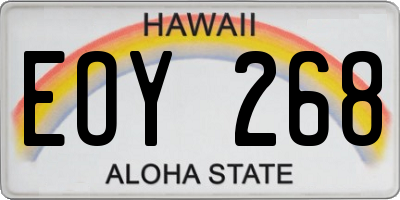 HI license plate EOY268