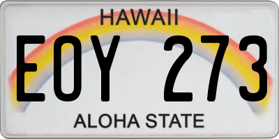 HI license plate EOY273