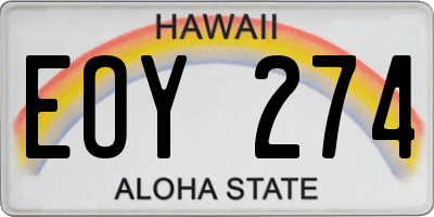HI license plate EOY274
