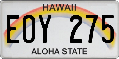 HI license plate EOY275