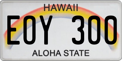 HI license plate EOY300