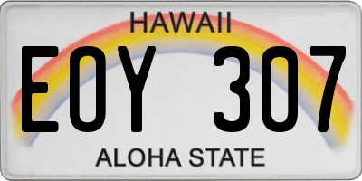 HI license plate EOY307
