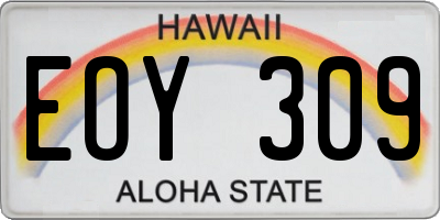 HI license plate EOY309