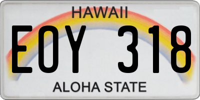 HI license plate EOY318