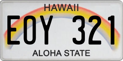 HI license plate EOY321