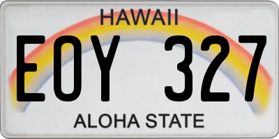 HI license plate EOY327