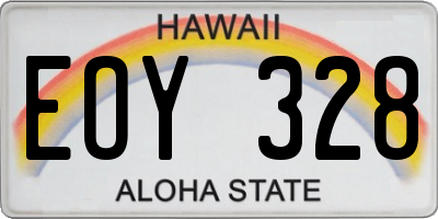 HI license plate EOY328