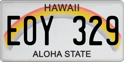 HI license plate EOY329