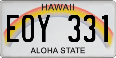 HI license plate EOY331