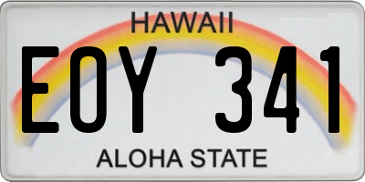 HI license plate EOY341