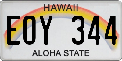 HI license plate EOY344