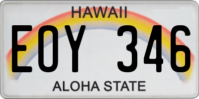 HI license plate EOY346