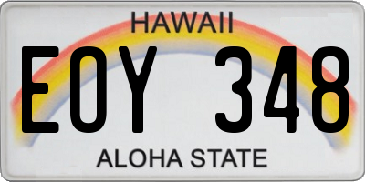 HI license plate EOY348