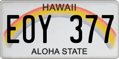 HI license plate EOY377