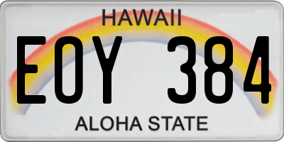 HI license plate EOY384