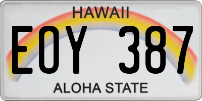 HI license plate EOY387