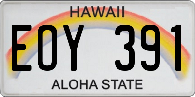 HI license plate EOY391