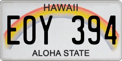 HI license plate EOY394