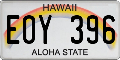 HI license plate EOY396