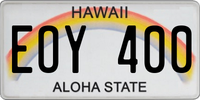 HI license plate EOY400