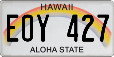 HI license plate EOY427