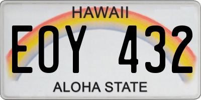 HI license plate EOY432