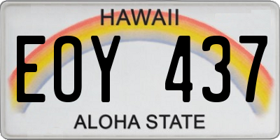 HI license plate EOY437