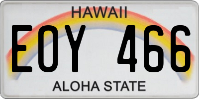 HI license plate EOY466