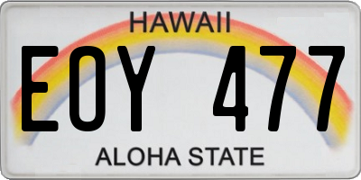 HI license plate EOY477