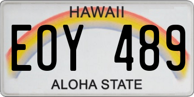 HI license plate EOY489