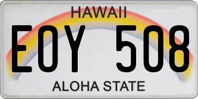 HI license plate EOY508