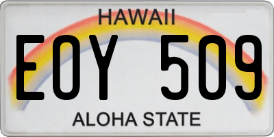 HI license plate EOY509