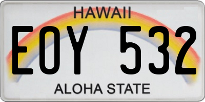 HI license plate EOY532
