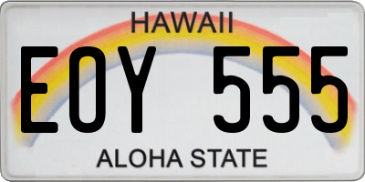 HI license plate EOY555