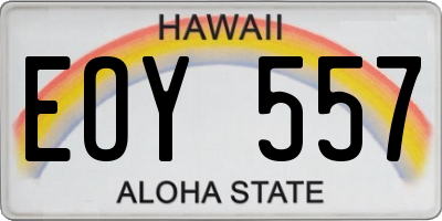 HI license plate EOY557