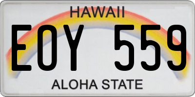 HI license plate EOY559