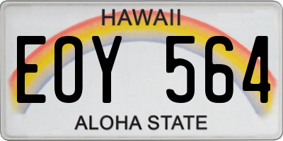 HI license plate EOY564