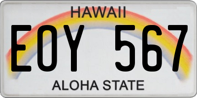 HI license plate EOY567