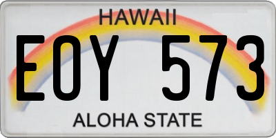 HI license plate EOY573