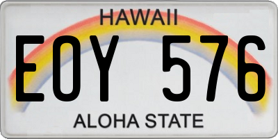 HI license plate EOY576