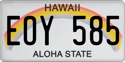 HI license plate EOY585