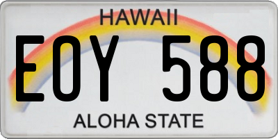 HI license plate EOY588