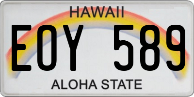 HI license plate EOY589