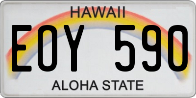 HI license plate EOY590