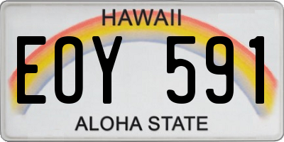 HI license plate EOY591