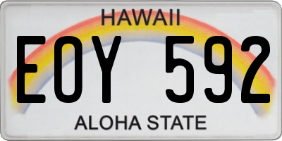 HI license plate EOY592