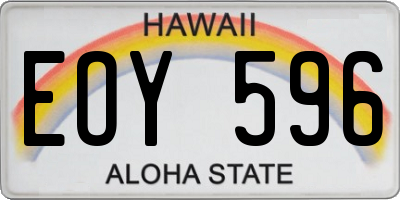 HI license plate EOY596