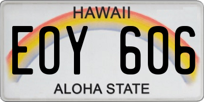 HI license plate EOY606
